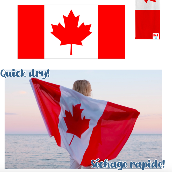 Canada Flag Quick Dry Velour Beach Towel